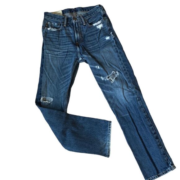 Abercrombie Kids Classic straight Destroyed Distressed Jeans 16 Slim - Picture 1 of 13